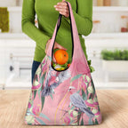 Australia Breast Cancer Awareness Grocery Bag Pink Galah with Eucalyptus Flowers - Aussie Hoodie