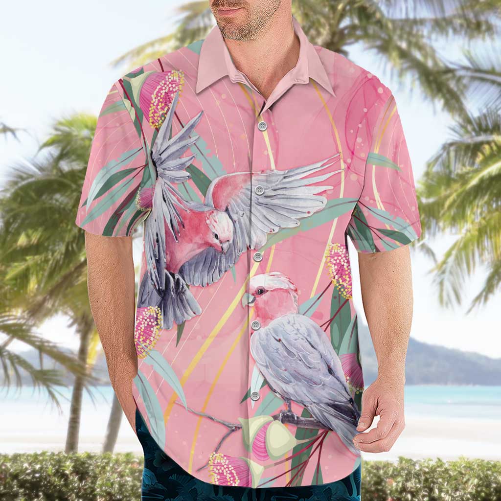 Australia Breast Cancer Awareness Hawaiian Shirt Pink Galah with Eucalyptus Flowers - Aussie Hoodie