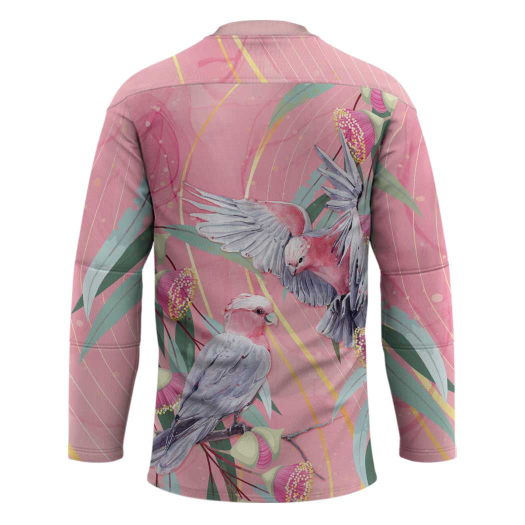 Australia Breast Cancer Awareness Hockey Jersey Pink Galah with Eucalyptus Flowers - Aussie Hoodie