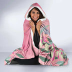 Australia Breast Cancer Awareness Hooded Blanket Pink Galah with Eucalyptus Flowers - Aussie Hoodie