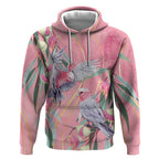 Australia Breast Cancer Awareness Hoodie Pink Galah with Eucalyptus Flowers - Aussie Hoodie