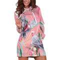 Australia Breast Cancer Awareness Hoodie Dress Pink Galah with Eucalyptus Flowers - Aussie Hoodie