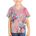 Australia Breast Cancer Awareness Kid Hawaiian Shirt Pink Galah with Eucalyptus Flowers - Aussie Hoodie