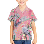 Australia Breast Cancer Awareness Kid Hawaiian Shirt Pink Galah with Eucalyptus Flowers - Aussie Hoodie