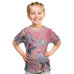 Australia Breast Cancer Awareness Kid T Shirt Pink Galah with Eucalyptus Flowers - Aussie Hoodie