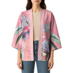 Australia Breast Cancer Awareness Kimono Pink Galah with Eucalyptus Flowers - Aussie Hoodie
