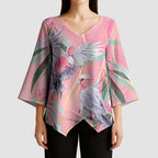 Australia Breast Cancer Awareness Kimono Sleeve Blouse Pink Galah with Eucalyptus Flowers - Aussie Hoodie