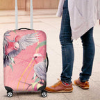 Australia Breast Cancer Awareness Luggage Cover Pink Galah with Eucalyptus Flowers - Aussie Hoodie