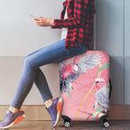 Australia Breast Cancer Awareness Luggage Cover Pink Galah with Eucalyptus Flowers - Aussie Hoodie