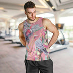 Australia Breast Cancer Awareness Men Tank Top Pink Galah with Eucalyptus Flowers - Aussie Hoodie