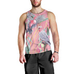 Australia Breast Cancer Awareness Men Tank Top Pink Galah with Eucalyptus Flowers - Aussie Hoodie