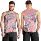Australia Breast Cancer Awareness Men Tank Top Pink Galah with Eucalyptus Flowers - Aussie Hoodie