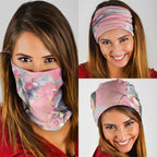 Australia Breast Cancer Awareness Neck Gaiter Pink Galah with Eucalyptus Flowers - Aussie Hoodie
