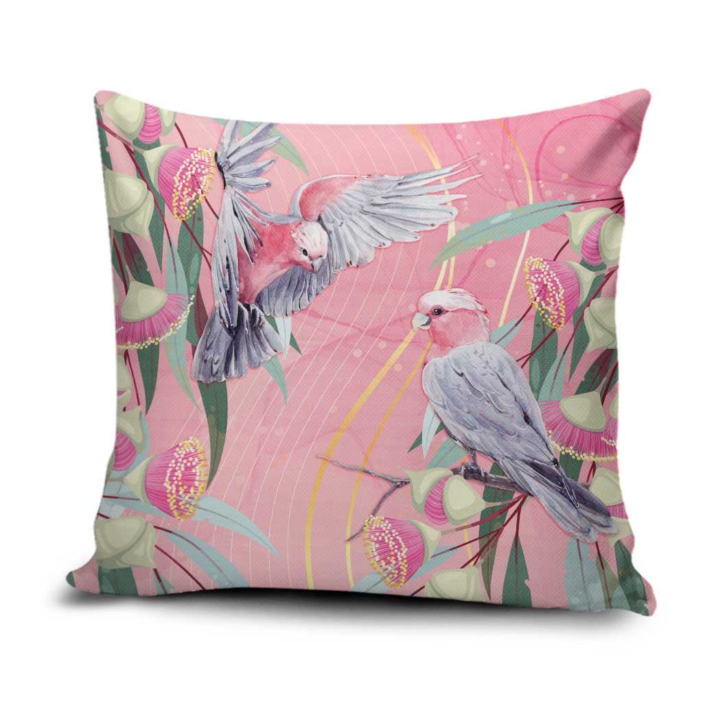 Australia Breast Cancer Awareness Pillow Cover Pink Galah with Eucalyptus Flowers - Aussie Hoodie