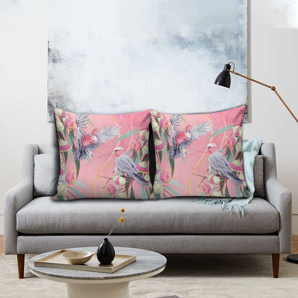 Australia Breast Cancer Awareness Pillow Cover Pink Galah with Eucalyptus Flowers - Aussie Hoodie