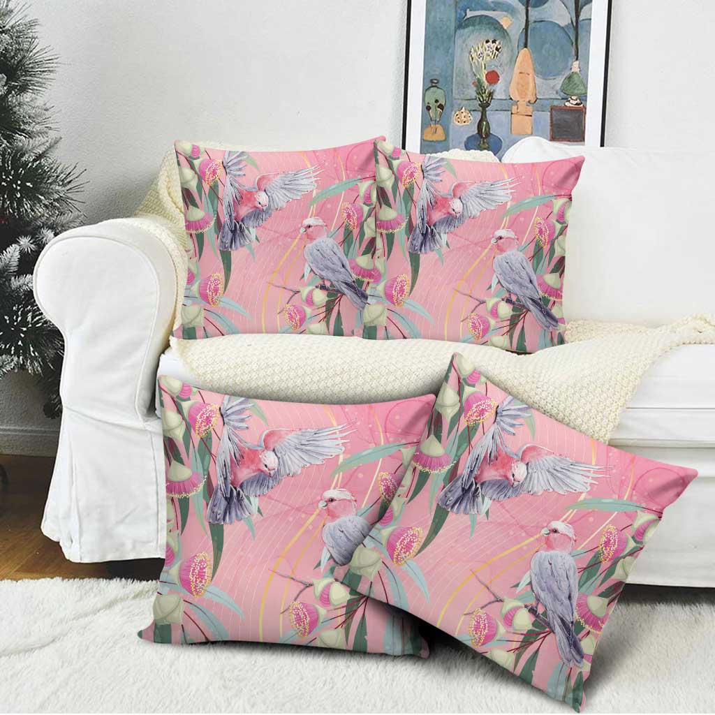 Australia Breast Cancer Awareness Pillow Cover Pink Galah with Eucalyptus Flowers - Aussie Hoodie