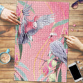 Australia Breast Cancer Awareness Puzzle Pink Galah with Eucalyptus Flowers - Aussie Hoodie