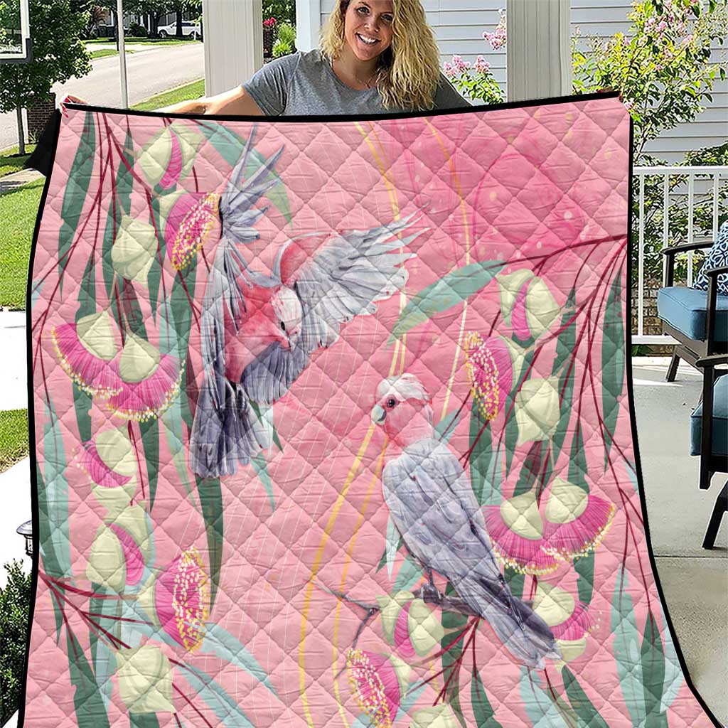 Australia Breast Cancer Awareness Quilt Pink Galah with Eucalyptus Flowers - Aussie Hoodie