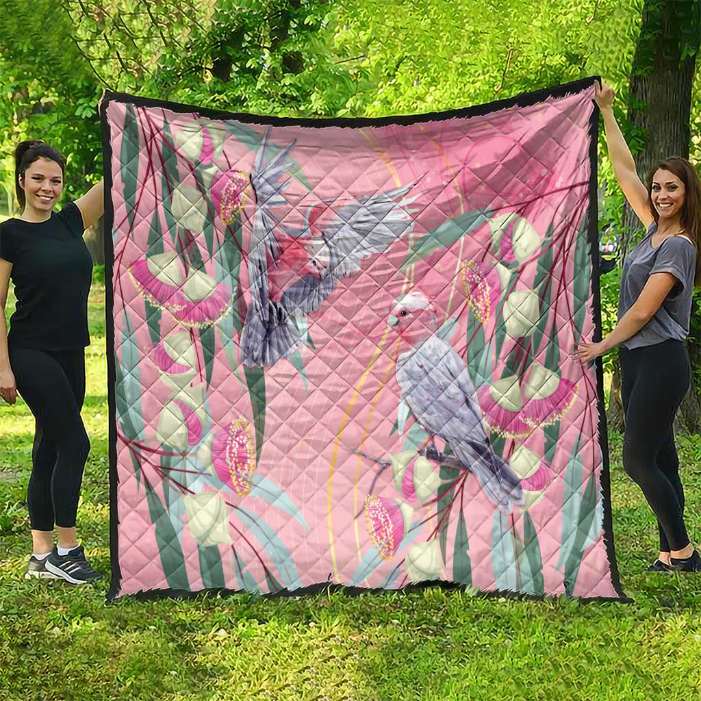 Australia Breast Cancer Awareness Quilt Pink Galah with Eucalyptus Flowers - Aussie Hoodie
