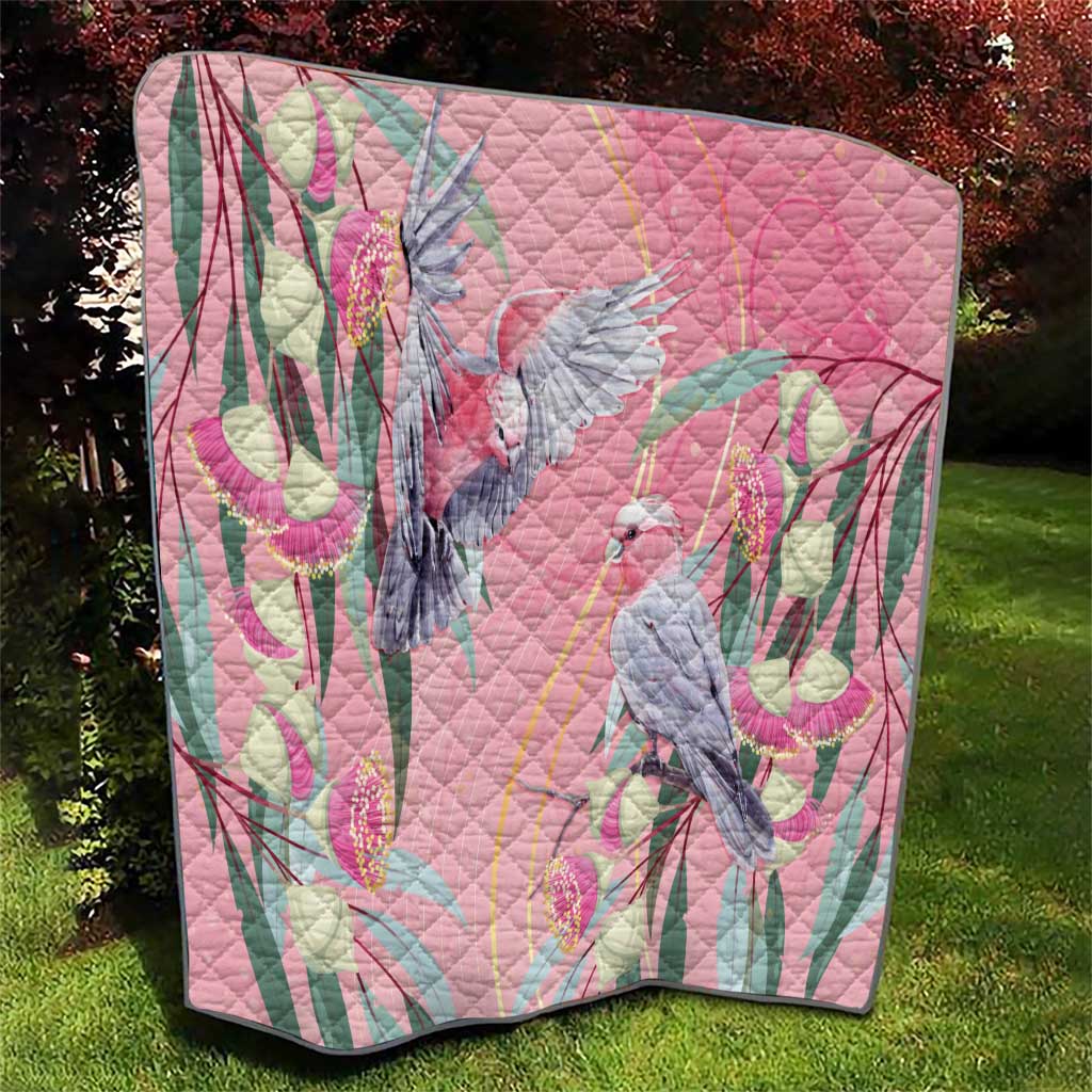 Australia Breast Cancer Awareness Quilt Pink Galah with Eucalyptus Flowers - Aussie Hoodie