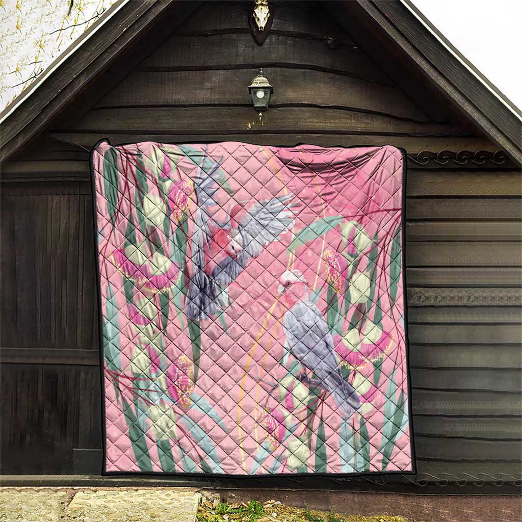 Australia Breast Cancer Awareness Quilt Pink Galah with Eucalyptus Flowers - Aussie Hoodie