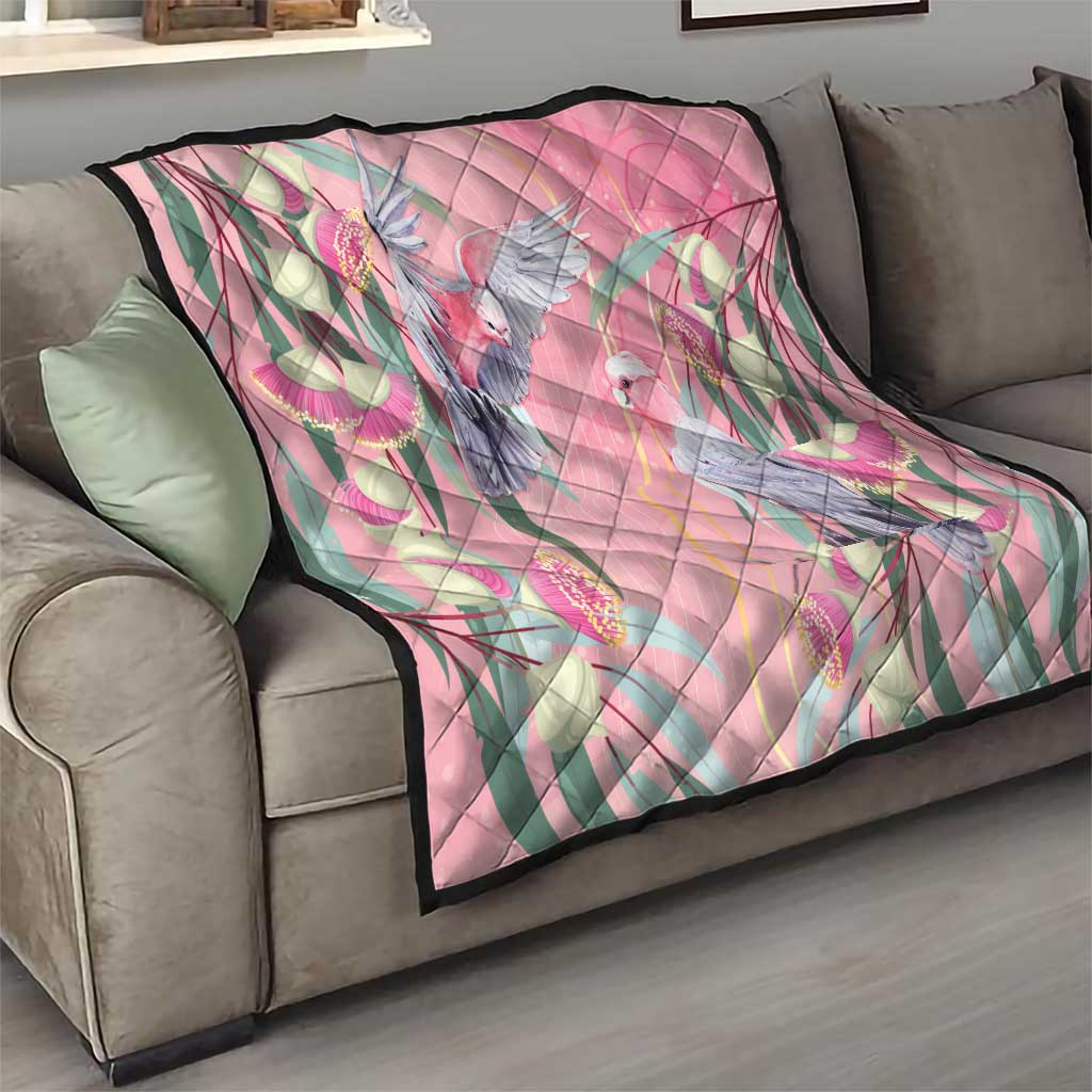 Australia Breast Cancer Awareness Quilt Pink Galah with Eucalyptus Flowers - Aussie Hoodie