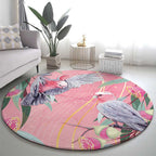 Australia Breast Cancer Awareness Round Carpet Pink Galah with Eucalyptus Flowers - Aussie Hoodie