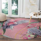 Australia Breast Cancer Awareness Round Carpet Pink Galah with Eucalyptus Flowers - Aussie Hoodie
