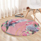 Australia Breast Cancer Awareness Round Carpet Pink Galah with Eucalyptus Flowers - Aussie Hoodie
