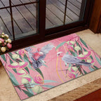 Australia Breast Cancer Awareness Rubber Doormat Pink Galah with Eucalyptus Flowers - Aussie Hoodie