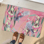 Australia Breast Cancer Awareness Rubber Doormat Pink Galah with Eucalyptus Flowers - Aussie Hoodie