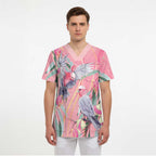 Australia Breast Cancer Awareness Scrub Top Pink Galah with Eucalyptus Flowers - Aussie Hoodie