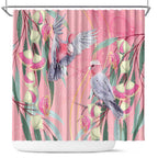 Australia Breast Cancer Awareness Shower Curtain Pink Galah with Eucalyptus Flowers - Aussie Hoodie