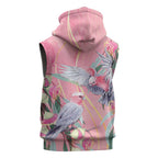 Australia Breast Cancer Awareness Sleeveless Hoodie Pink Galah with Eucalyptus Flowers - Aussie Hoodie