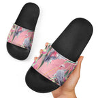 Australia Breast Cancer Awareness Slide Sandals Pink Galah with Eucalyptus Flowers - Aussie Hoodie