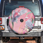 Australia Breast Cancer Awareness Spare Tire Cover Pink Galah with Eucalyptus Flowers - Aussie Hoodie
