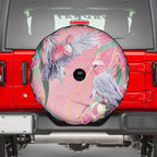 Australia Breast Cancer Awareness Spare Tire Cover Pink Galah with Eucalyptus Flowers - Aussie Hoodie
