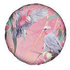 Australia Breast Cancer Awareness Spare Tire Cover Pink Galah with Eucalyptus Flowers - Aussie Hoodie