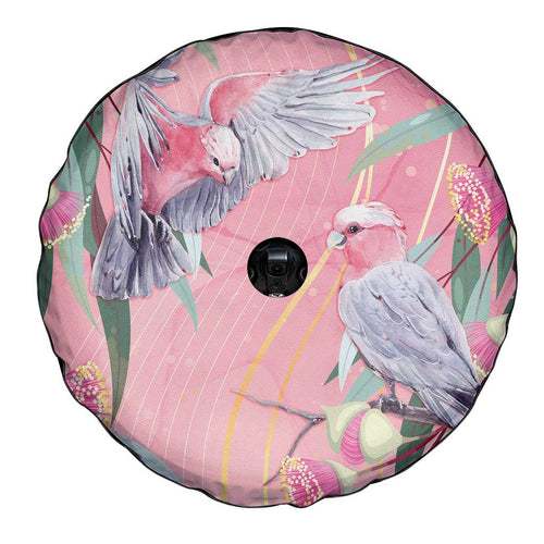 Australia Breast Cancer Awareness Spare Tire Cover Pink Galah with Eucalyptus Flowers - Aussie Hoodie