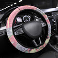 Australia Breast Cancer Awareness Steering Wheel Cover Pink Galah with Eucalyptus Flowers - Aussie Hoodie