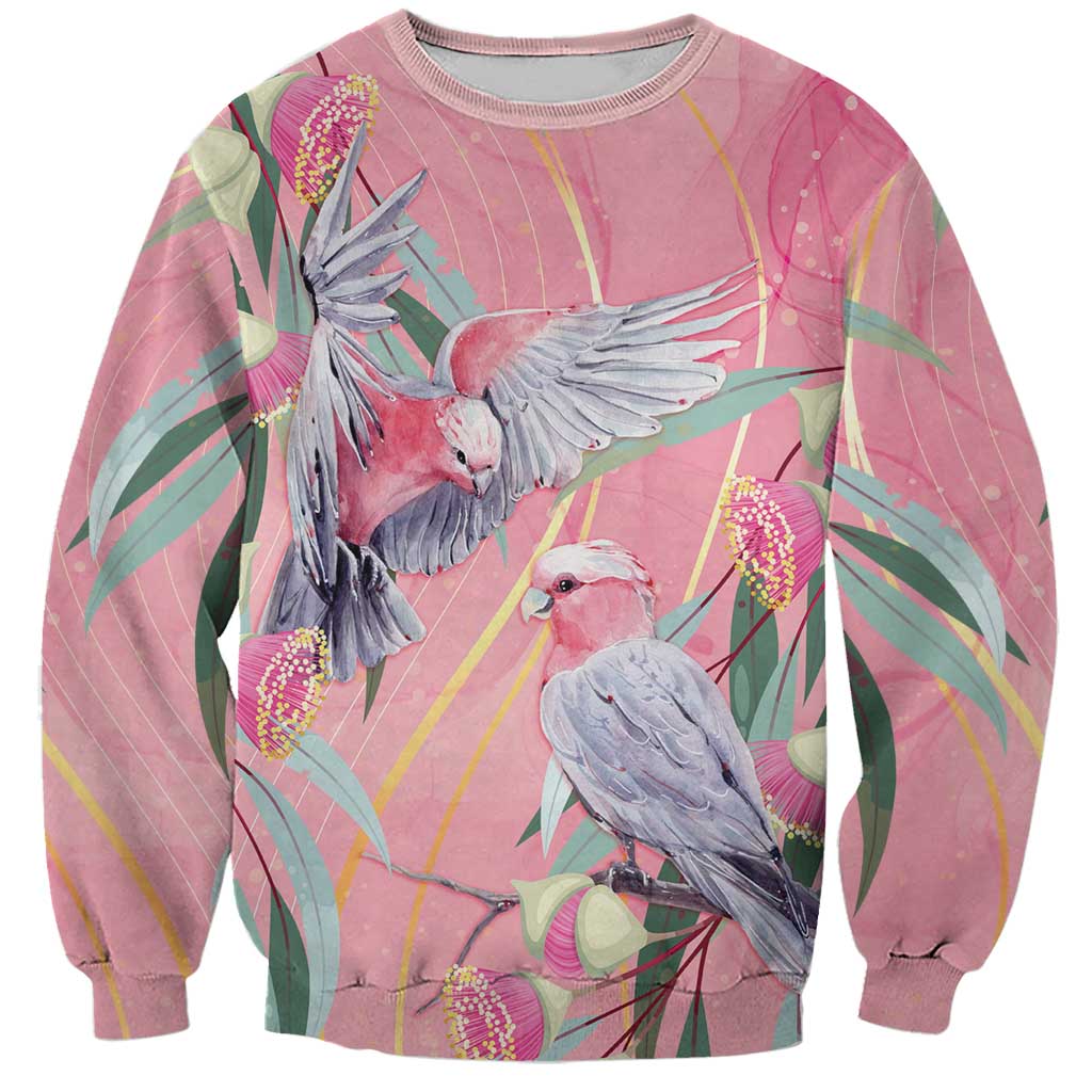 Australia Breast Cancer Awareness Sweatshirt Pink Galah with Eucalyptus Flowers - Aussie Hoodie