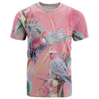 Australia Breast Cancer Awareness T Shirt Pink Galah with Eucalyptus Flowers - Aussie Hoodie