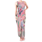 Australia Breast Cancer Awareness Tank Maxi Dress Pink Galah with Eucalyptus Flowers - Aussie Hoodie
