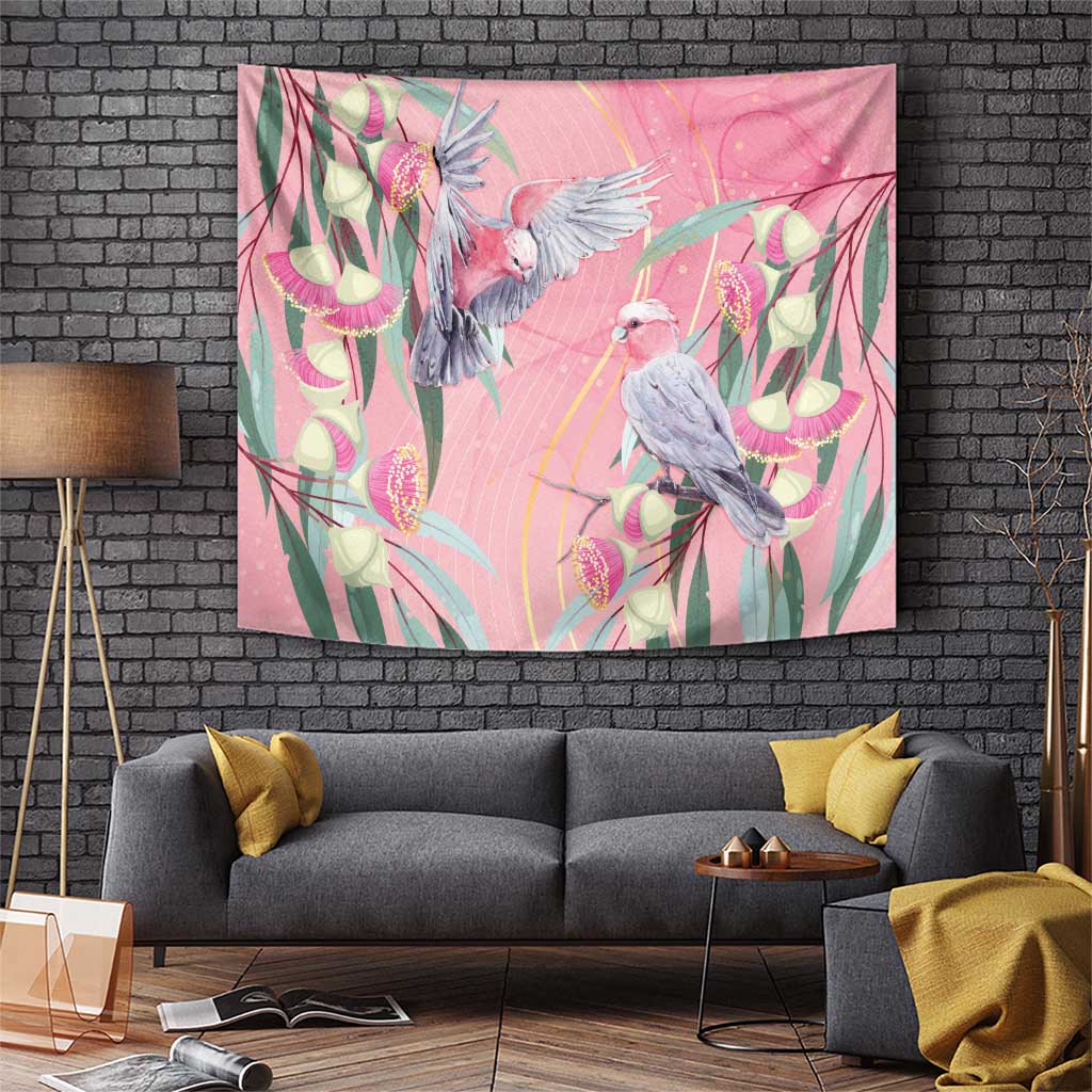 Australia Breast Cancer Awareness Tapestry Pink Galah with Eucalyptus Flowers - Aussie Hoodie