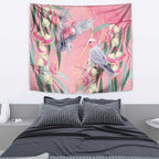 Australia Breast Cancer Awareness Tapestry Pink Galah with Eucalyptus Flowers - Aussie Hoodie