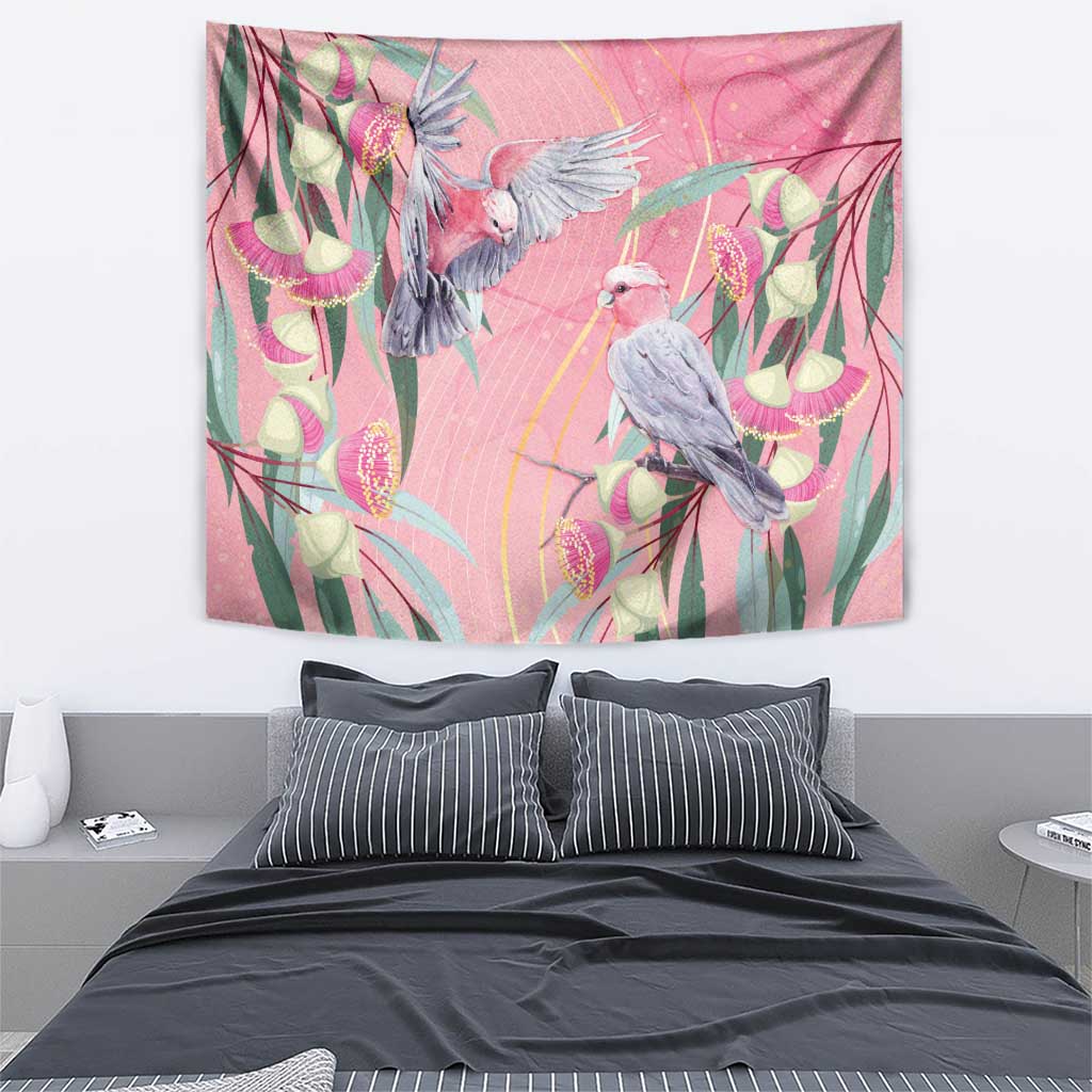 Australia Breast Cancer Awareness Tapestry Pink Galah with Eucalyptus Flowers - Aussie Hoodie
