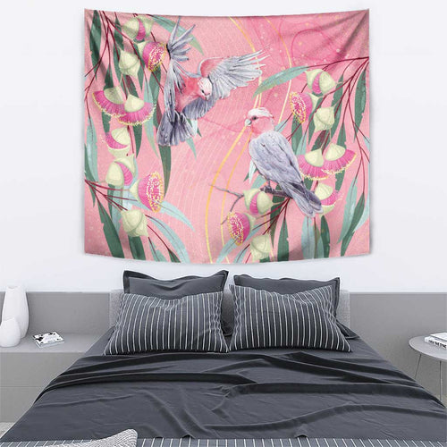 Australia Breast Cancer Awareness Tapestry Pink Galah with Eucalyptus Flowers - Aussie Hoodie