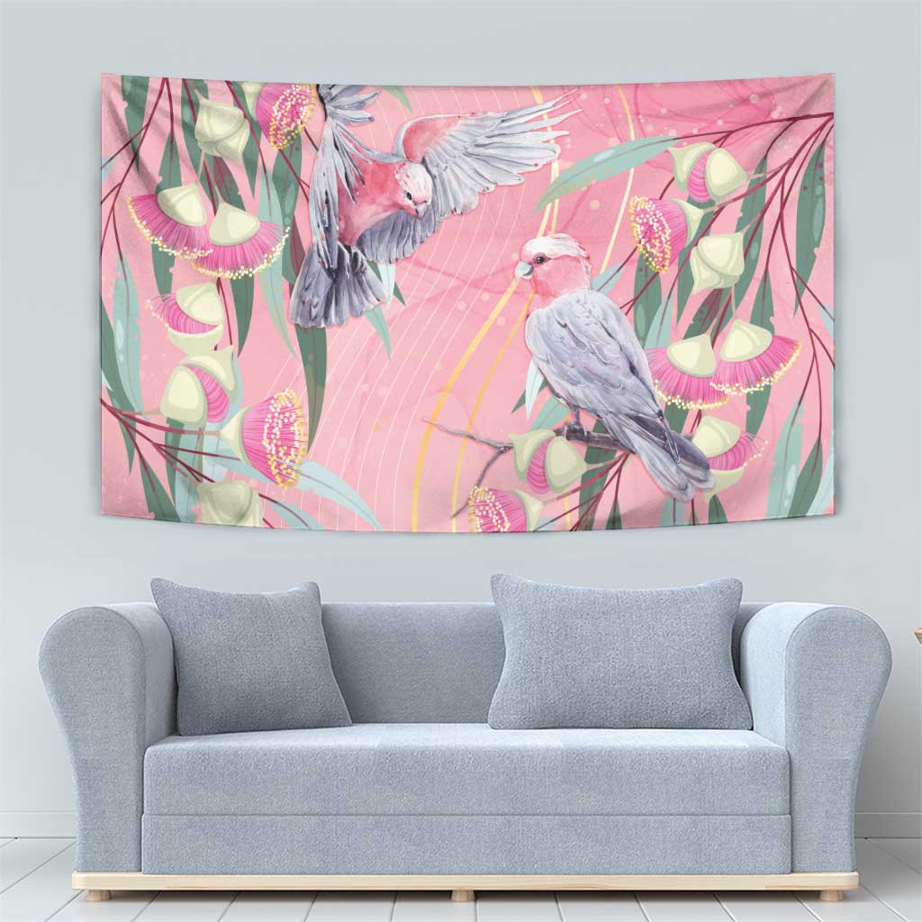 Australia Breast Cancer Awareness Tapestry Pink Galah with Eucalyptus Flowers - Aussie Hoodie