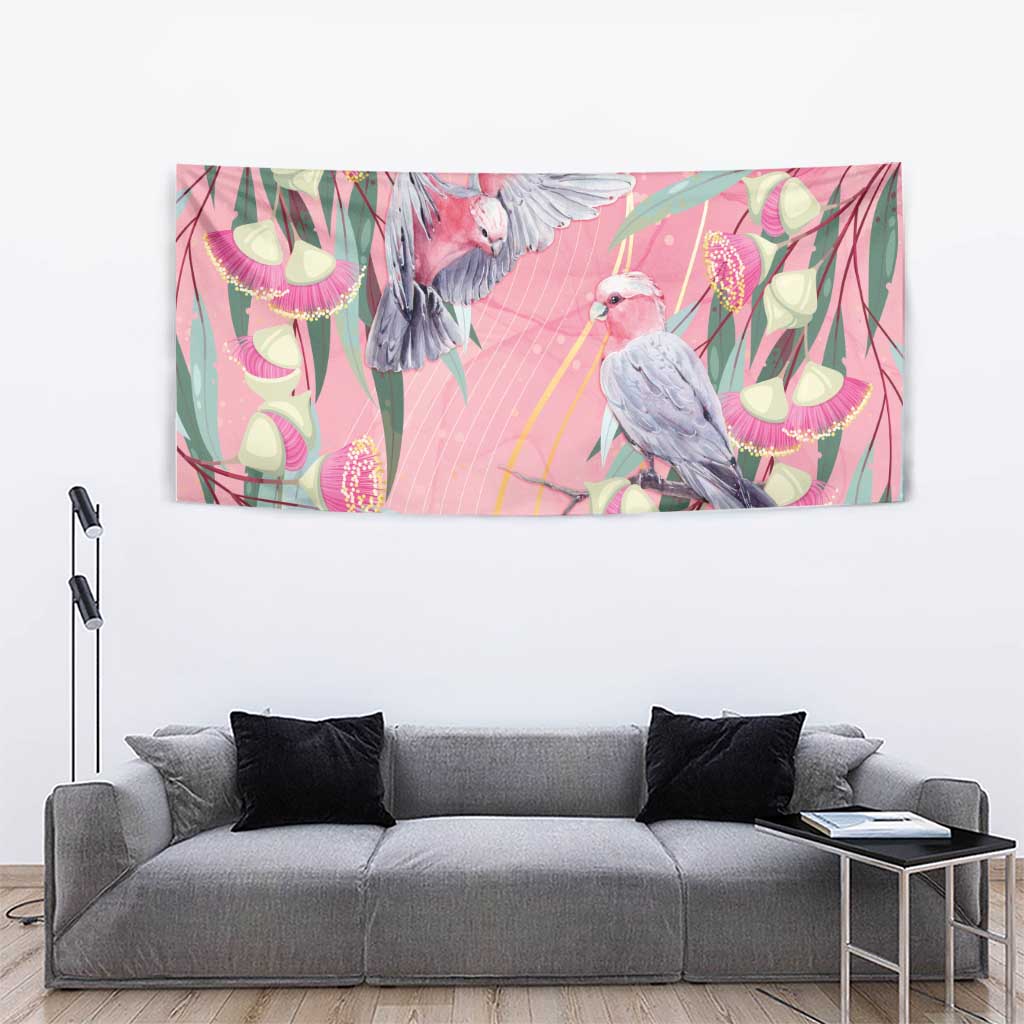 Australia Breast Cancer Awareness Tapestry Pink Galah with Eucalyptus Flowers - Aussie Hoodie