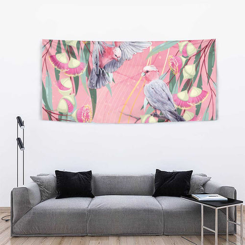 Australia Breast Cancer Awareness Tapestry Pink Galah with Eucalyptus Flowers - Aussie Hoodie